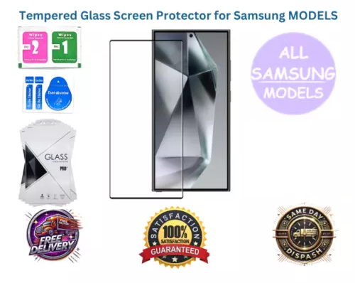 Tempered Glass Screen Protector for Samsung Galaxy S24, S23, S22, and S21