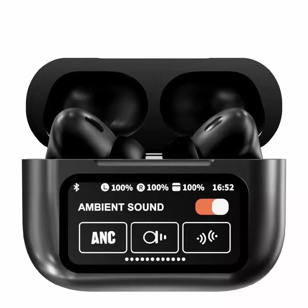 Wireless Earbuds Headphones Bluetooth 5.4, Touch Screen Display iPhone & Android