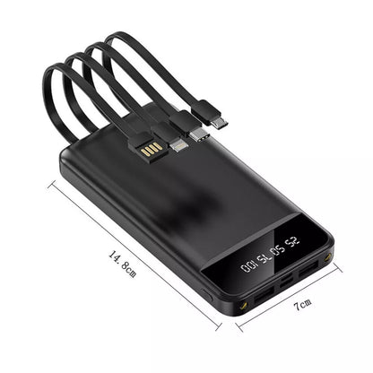 Fast Charging 10000mAh Power Bank - Built in Cable 4in1 | For iPhone & Android